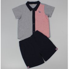 C42018:  Infant Boys Panel Shirt & Chino Short Outfit (2-4 Years)